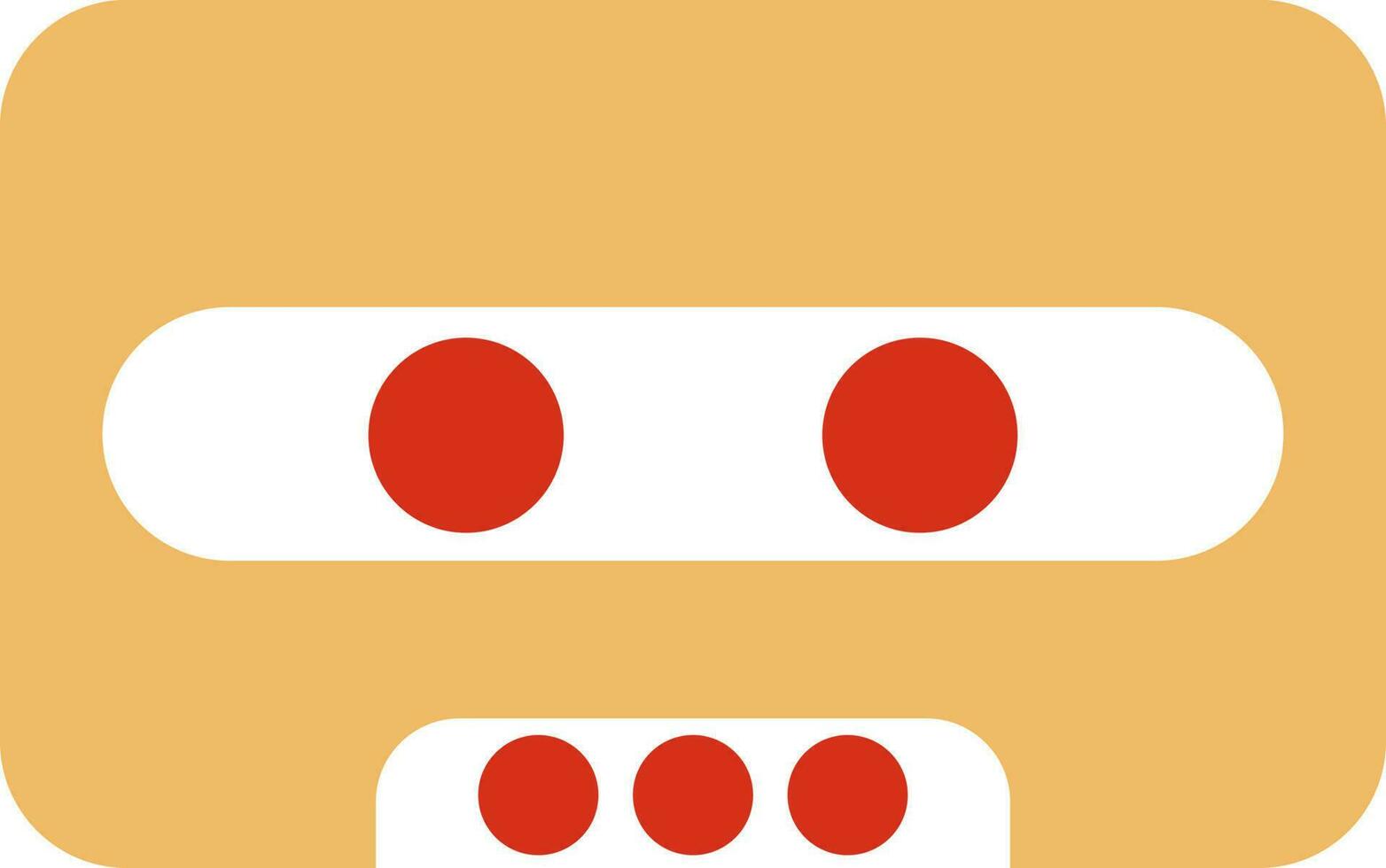 årgång ikon av kassett isolerat i gul och röd Färg. vektor
