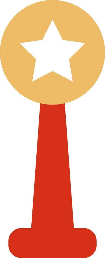 isolerat röd och gul ikon av trofén med stjärna. vektor