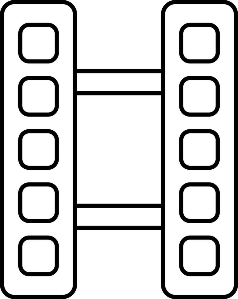 dünn Linie Symbol von Film Streifen im eben Stil. vektor