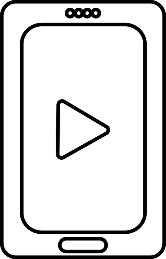 video spelare tecken med smartphone ikon tillverkad med linje konst. vektor
