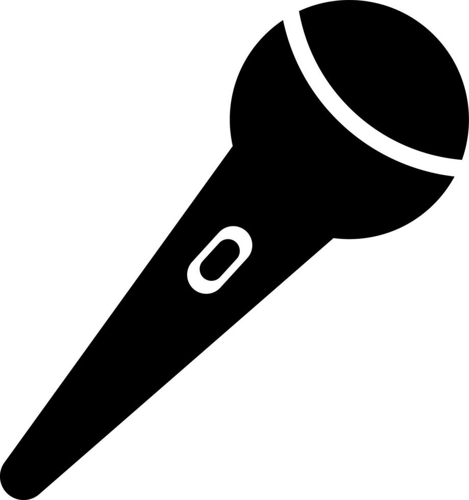 svart stil av mikrofon ikon för musik begrepp. vektor