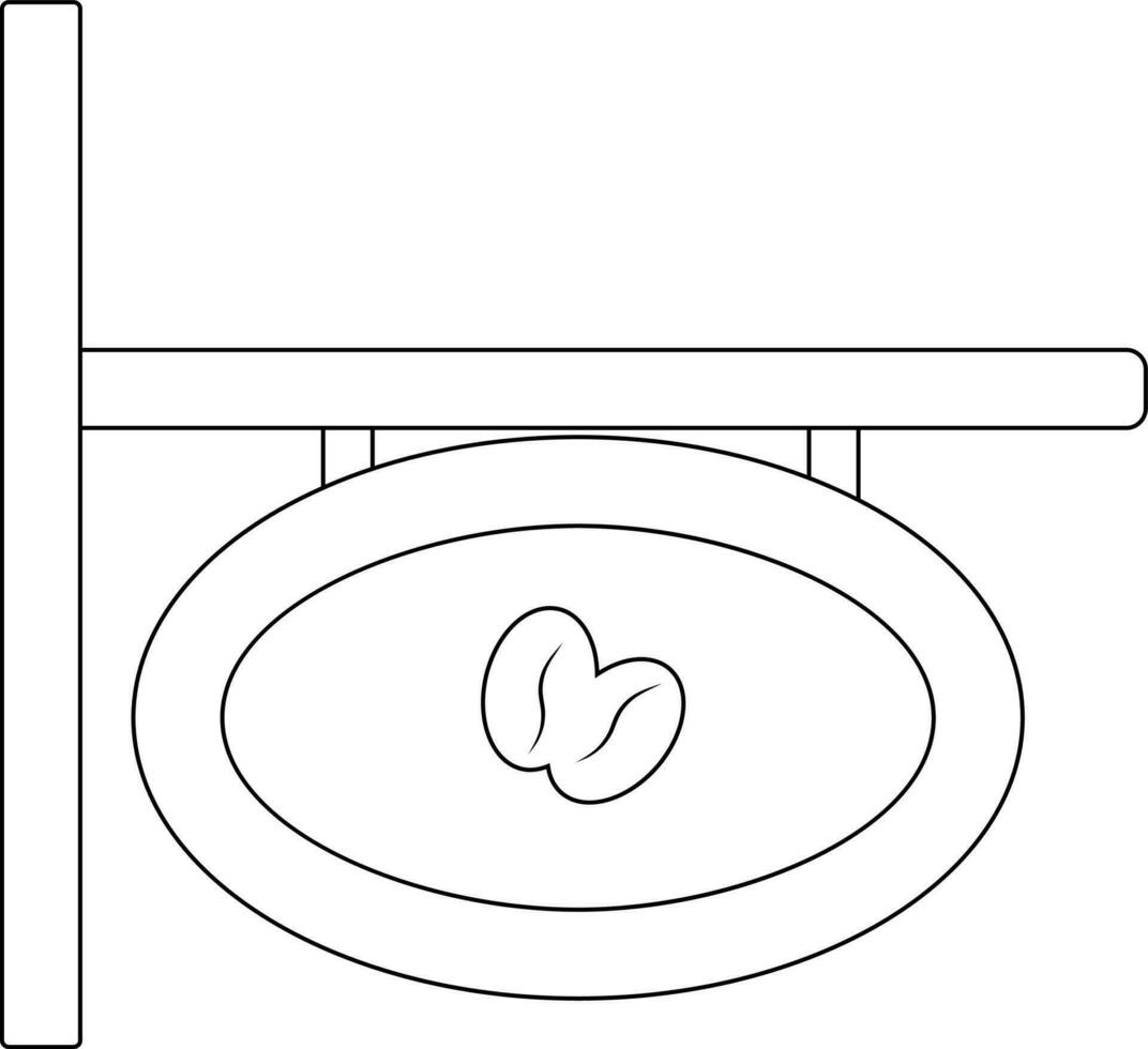 schwarz Linie Kunst Illustration von Kaffee Geschäft Zeichen im Tafel. vektor