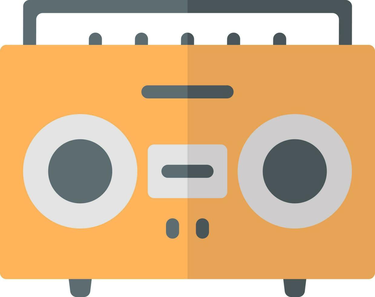 platt stil kassett spelare ikon i orange och grå Färg. vektor