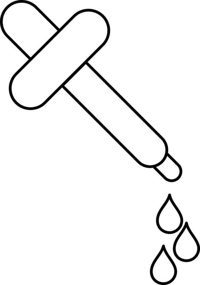 ikon av släppa med rör i stroke. vektor