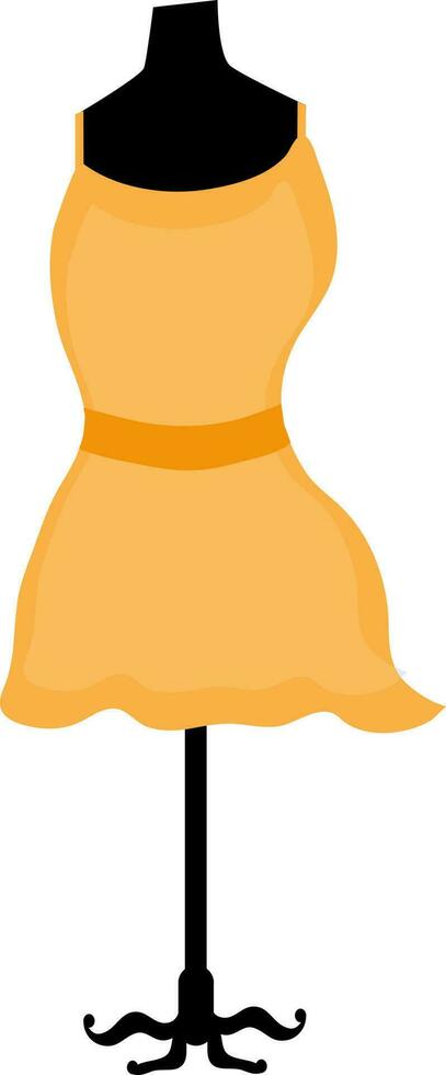 gul kort klänning på mannekäng. vektor