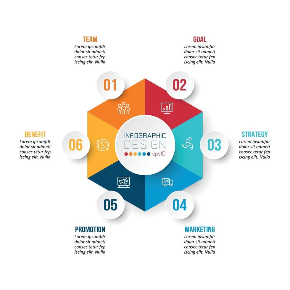 affärs- eller marknadsföringsdiagram infografisk mall vektor