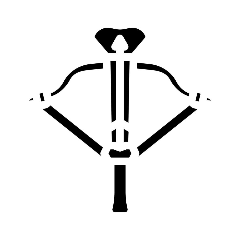 Armbrust Waffe Militär- Glyphe Symbol Vektor Illustration