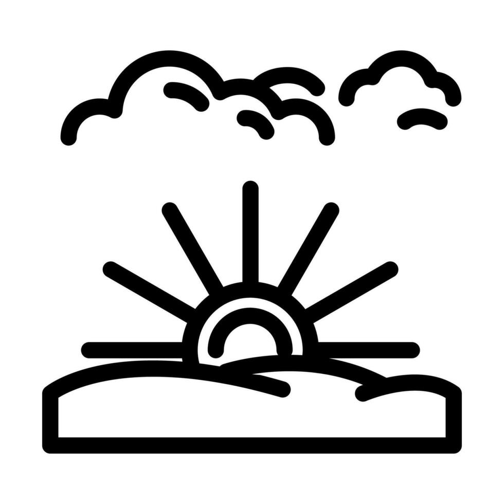 Himmel Sonnenaufgang Sonne Sommer- Sonnenlicht Linie Symbol Vektor Illustration