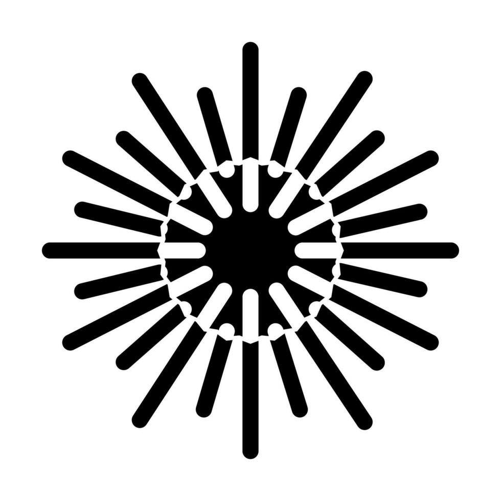 Sunburst Sonne Sommer- Sonnenlicht Glyphe Symbol Vektor Illustration