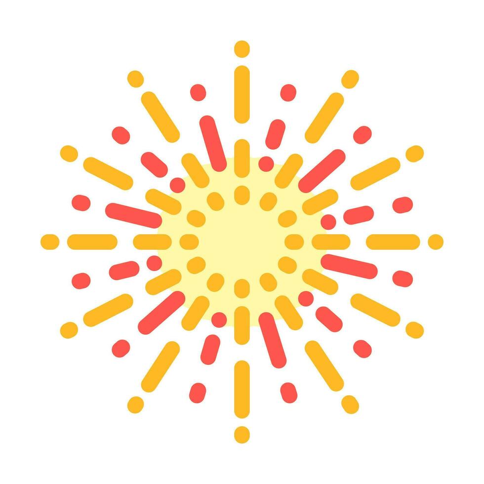 Sunburst Sonne Sommer- Sonnenlicht Farbe Symbol Vektor Illustration