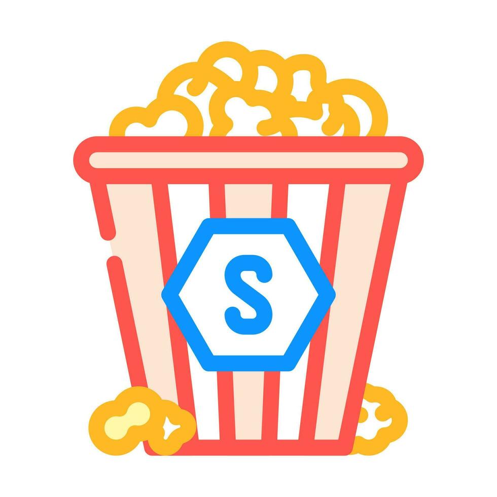 klassisk salt popcorn mat Färg ikon vektor illustration