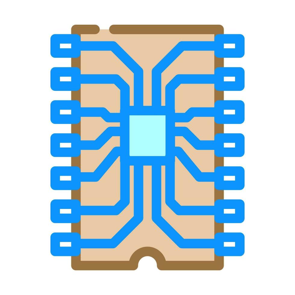 ic chip elektronisk komponent Färg ikon vektor illustration