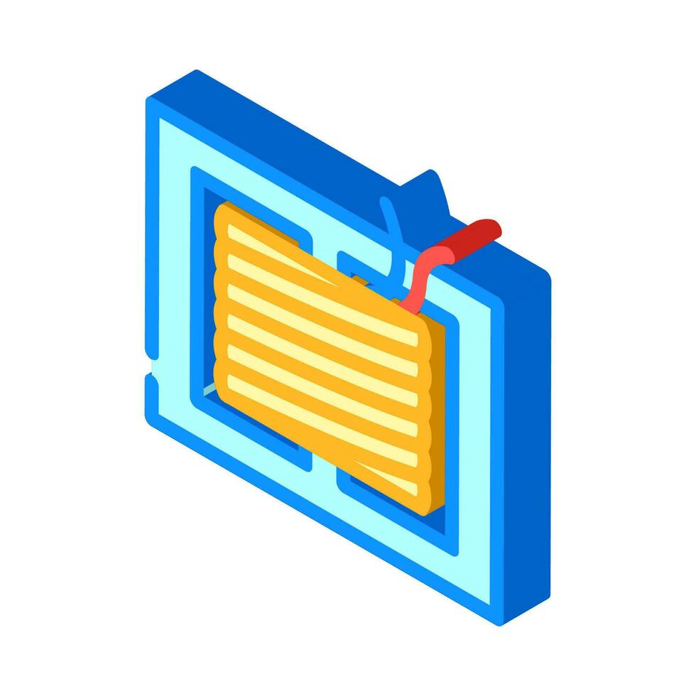 Transformator elektronisch Komponente isometrisch Symbol Vektor Illustration