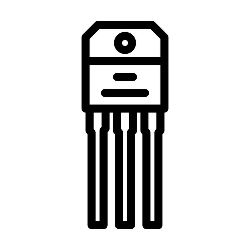 transistor elektronisk komponent linje ikon vektor illustration
