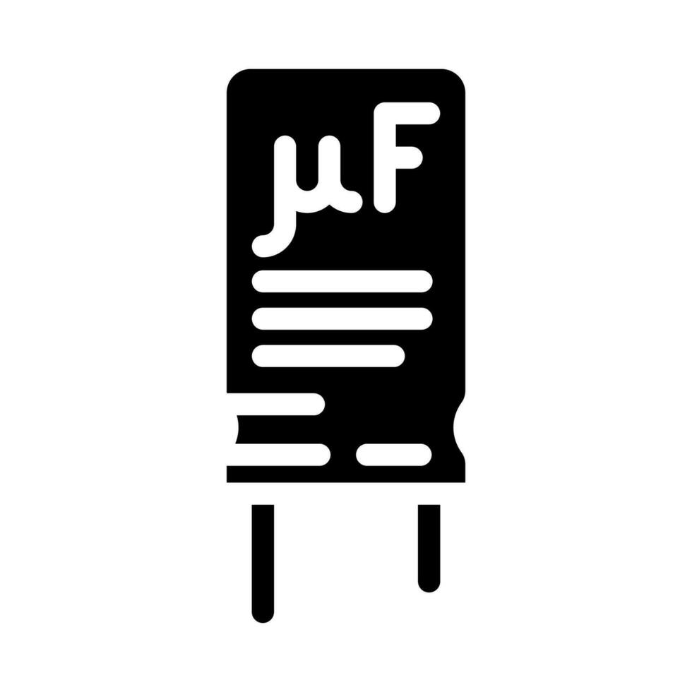 elektrolytisch Kondensator elektronisch Komponente Glyphe Symbol Vektor Illustration