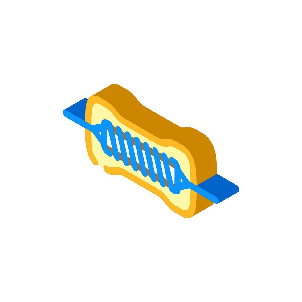 metall filma motstånd elektronisk komponent isometrisk ikon vektor illustration