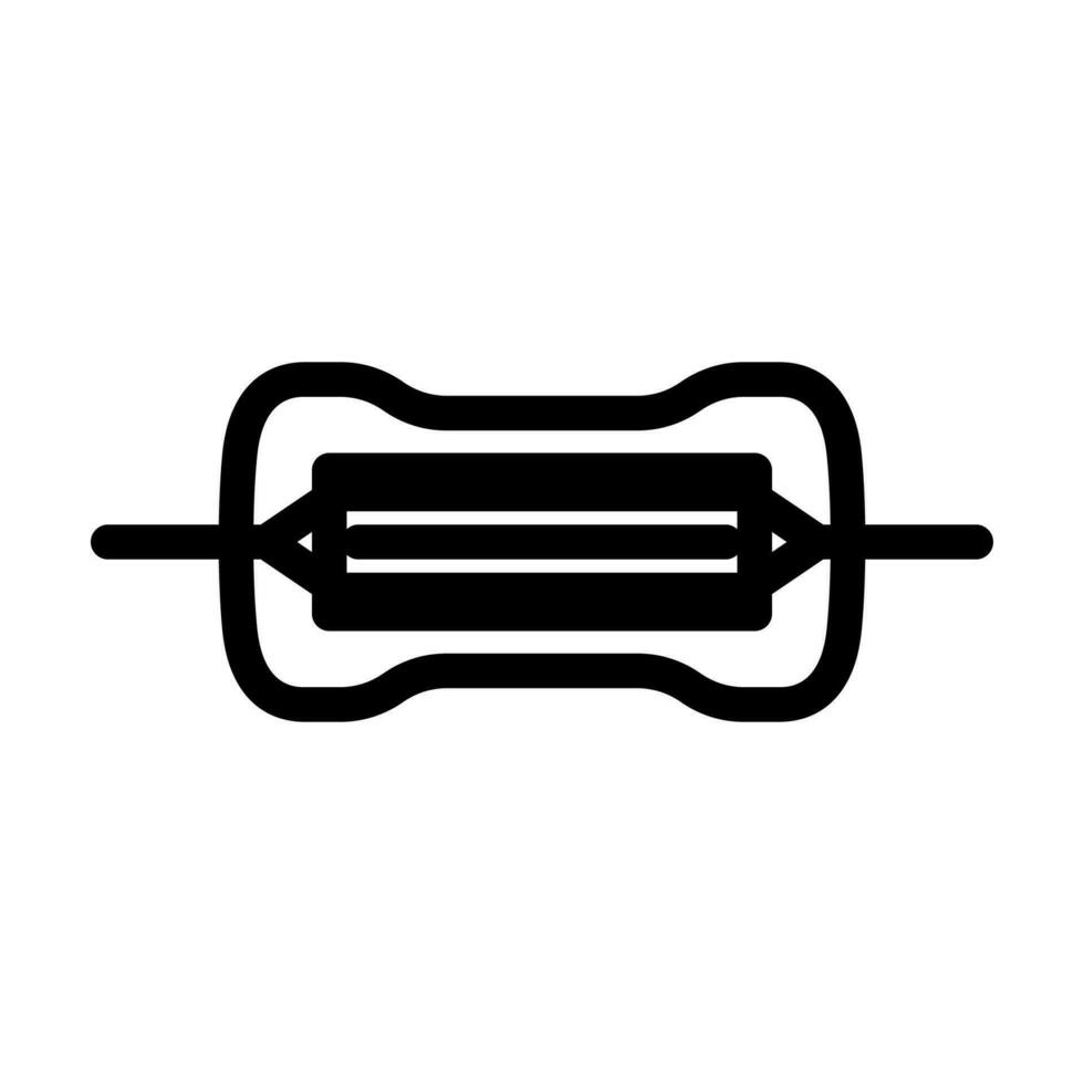 kol filma motstånd elektronisk komponent linje ikon vektor illustration