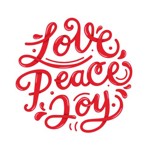 Peace Love Joy Lettering Typografi vektor