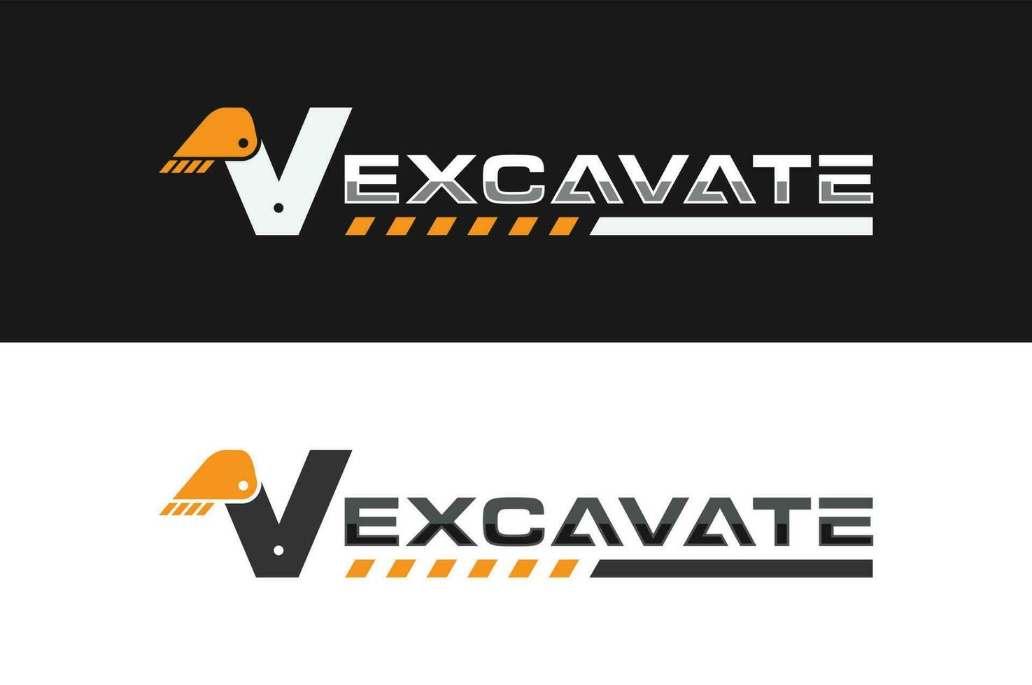 Buchstabe V Bagger-Logo vektor