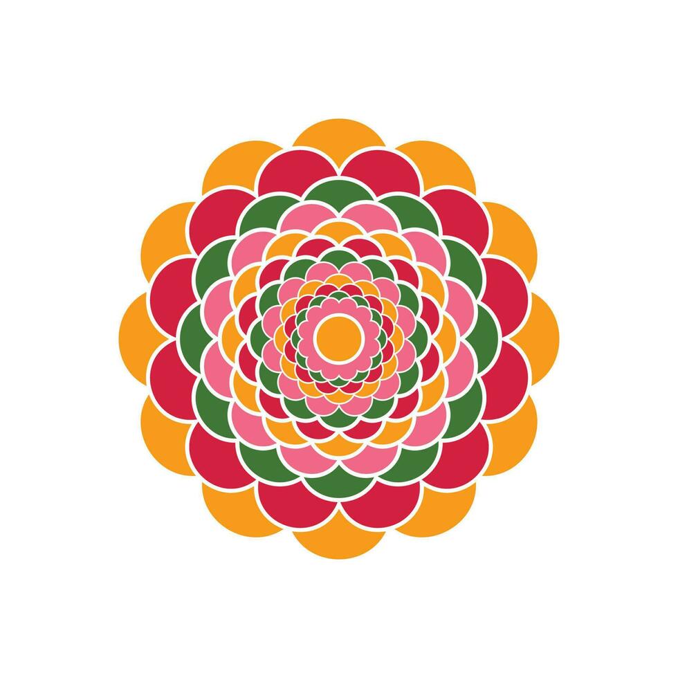 traditionell asiatisch bunt Blumen- Muster befleckt Glas Mosaik Logo Fliese Design Inspiration vektor