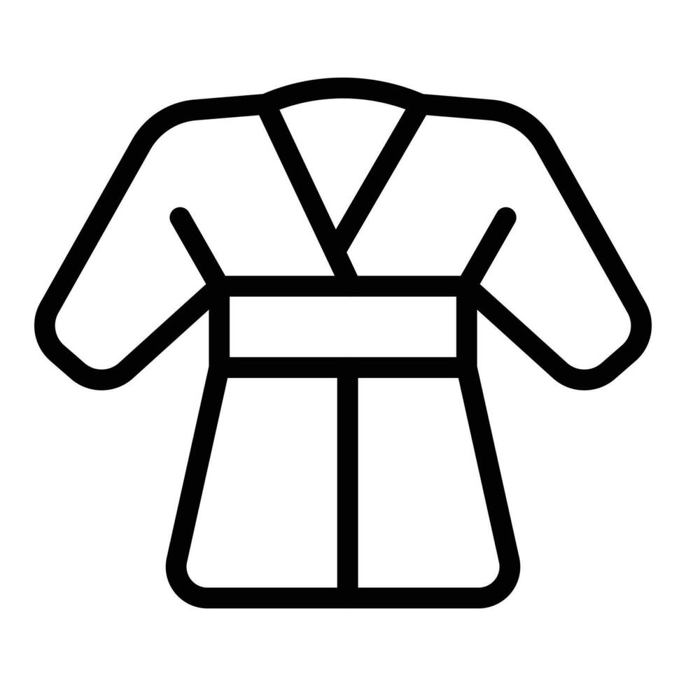 Textil- Baumwolle Symbol Gliederung Vektor. Kimono Kleidung vektor