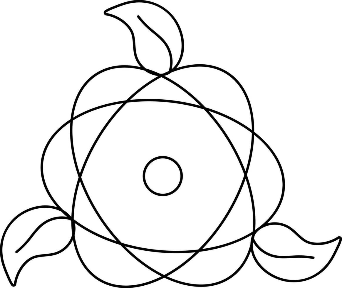 schwarz Linie Schlaganfall Symbol von atomar Energie Erhaltung. vektor