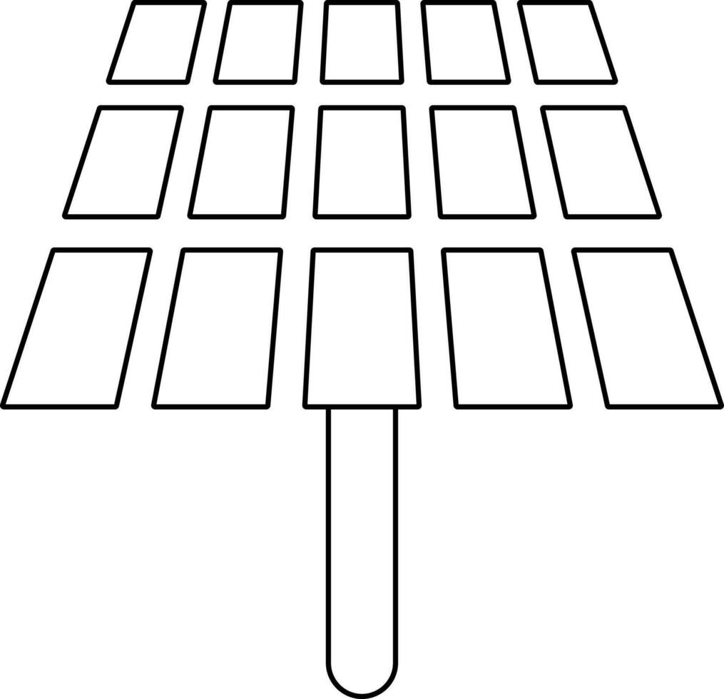 sol- panel ikon i svart stroke för sol- energi begrepp. vektor