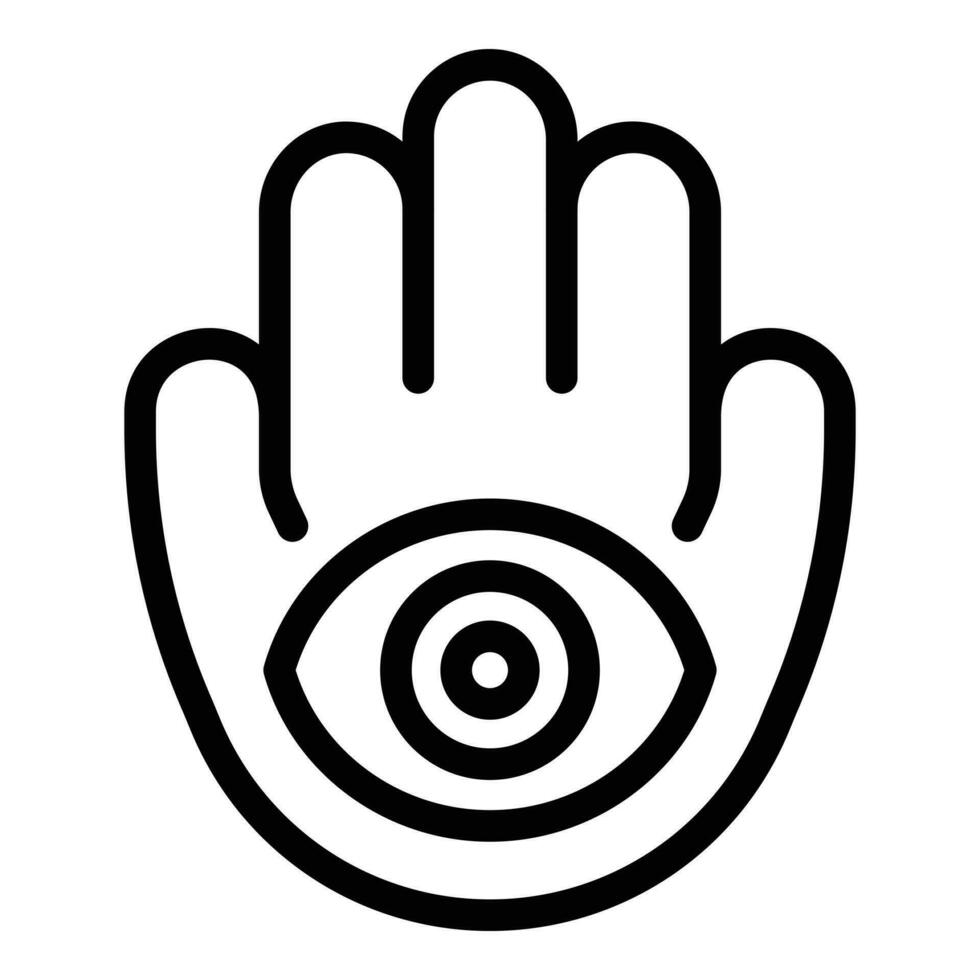 hamsa Hand Symbol Gliederung Vektor. Tora Flagge vektor