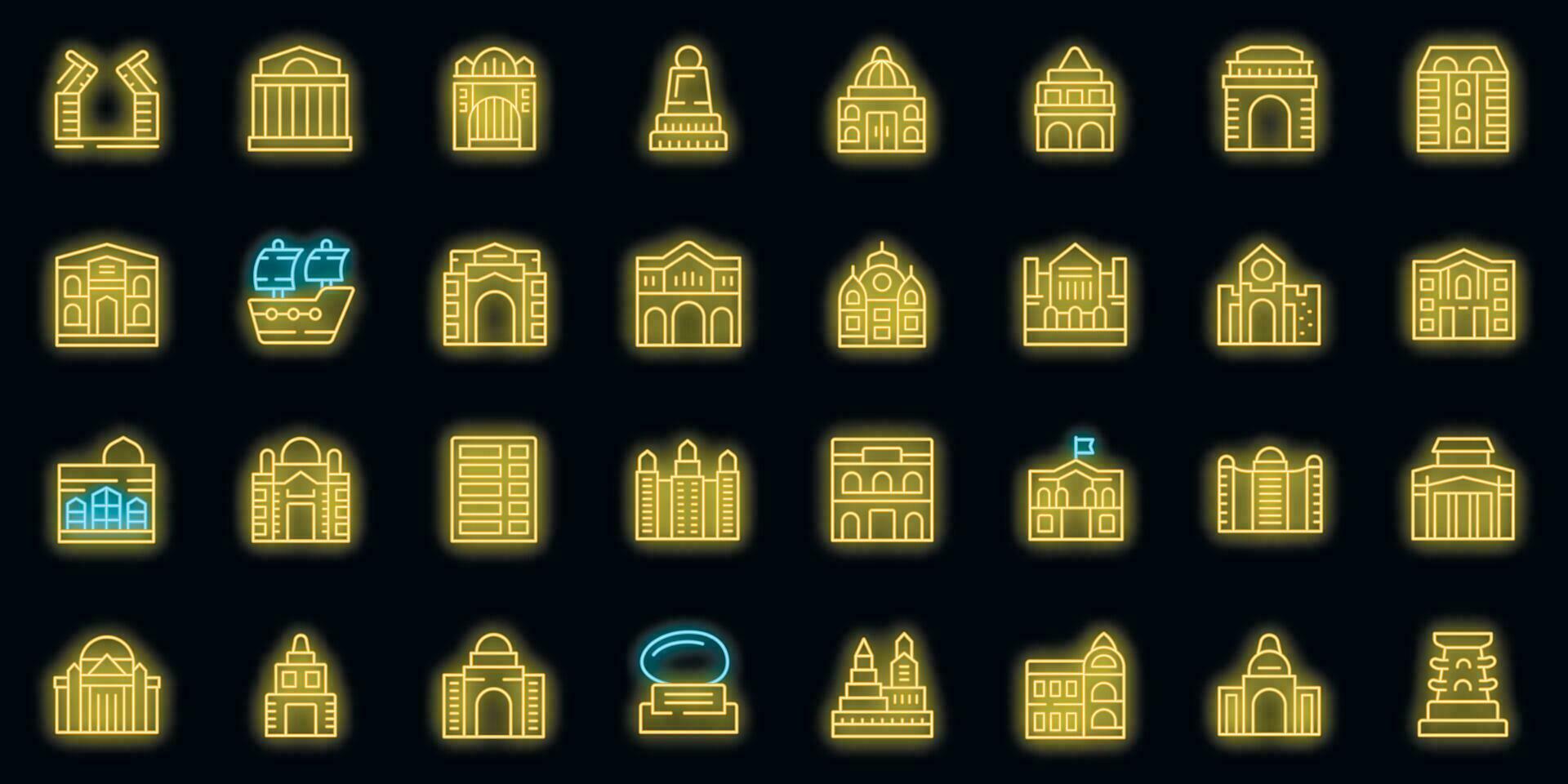 Heilige Petersburg Symbole einstellen Vektor Neon-