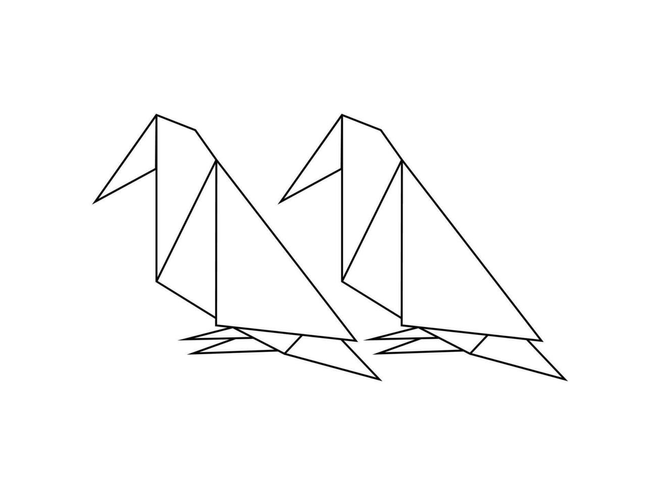 Paar von das Vogel polygonal Illustration zum Logo oder Grafik Design Element. Vektor Illustration