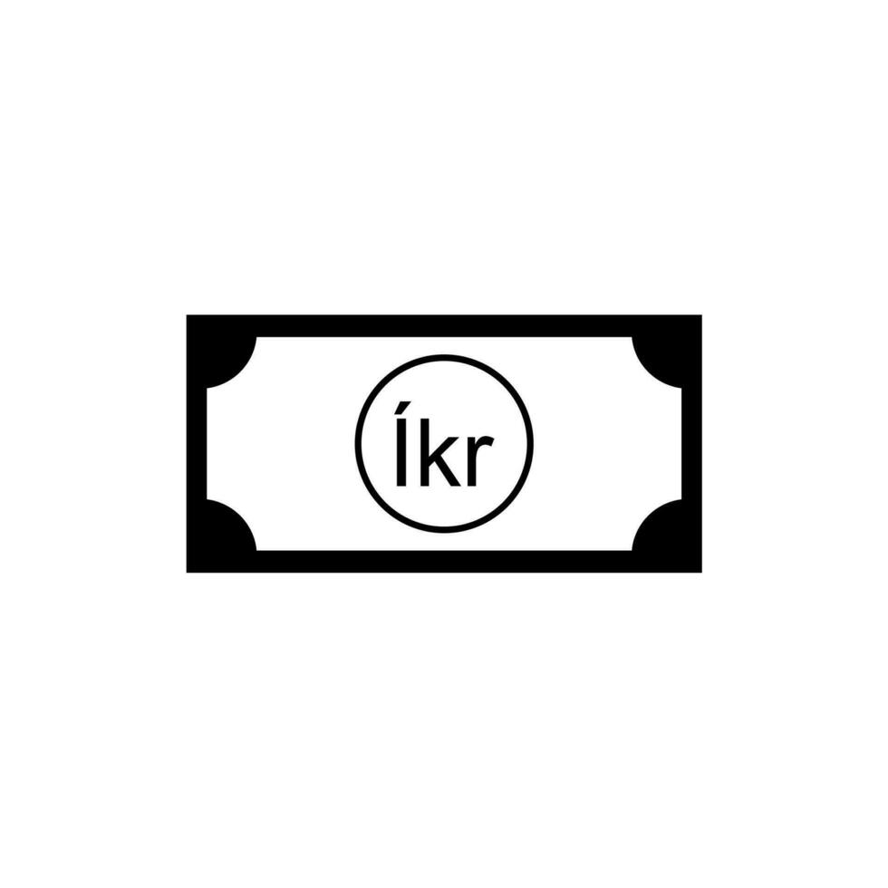 island valuta symbol, isländsk krona ikon, isk tecken. vektor illustration