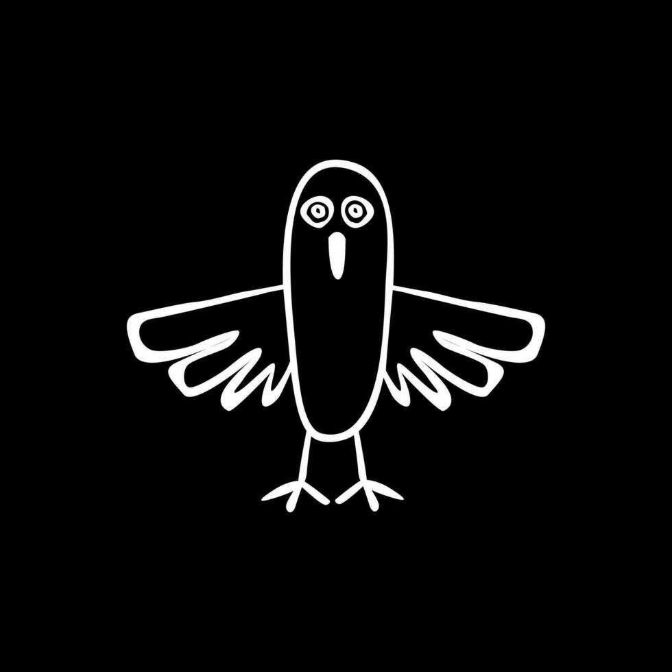 Linie Kunst von das süß Vogel, naiv Illustration, zum Logo oder Grafik Design Element. Vektor Illustration