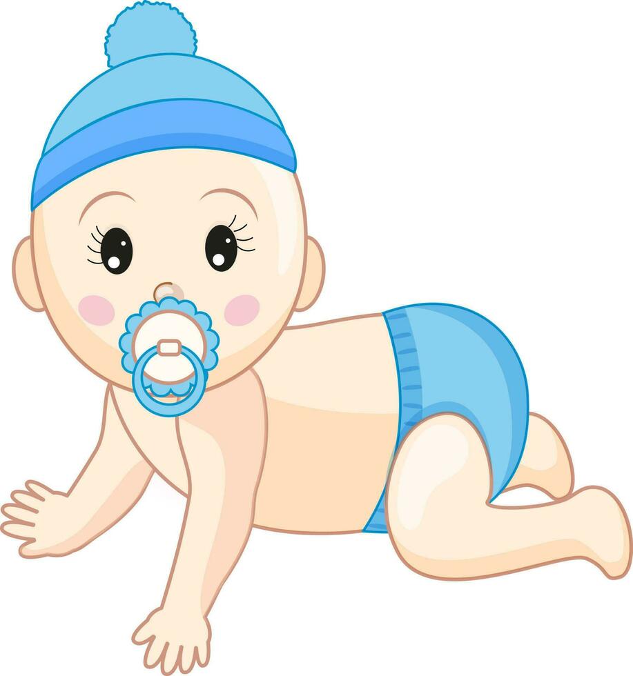 tecknad serie karaktär av söt liten punjabi bebis. vektor