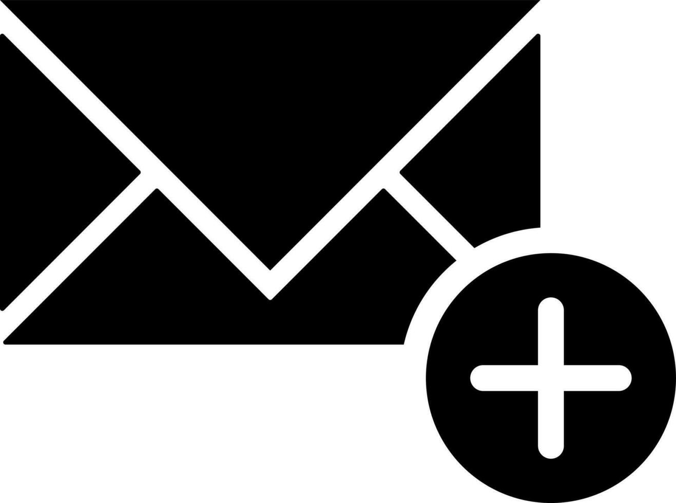 Vektor Illustration von hinzufügen Mail eben Symbol.