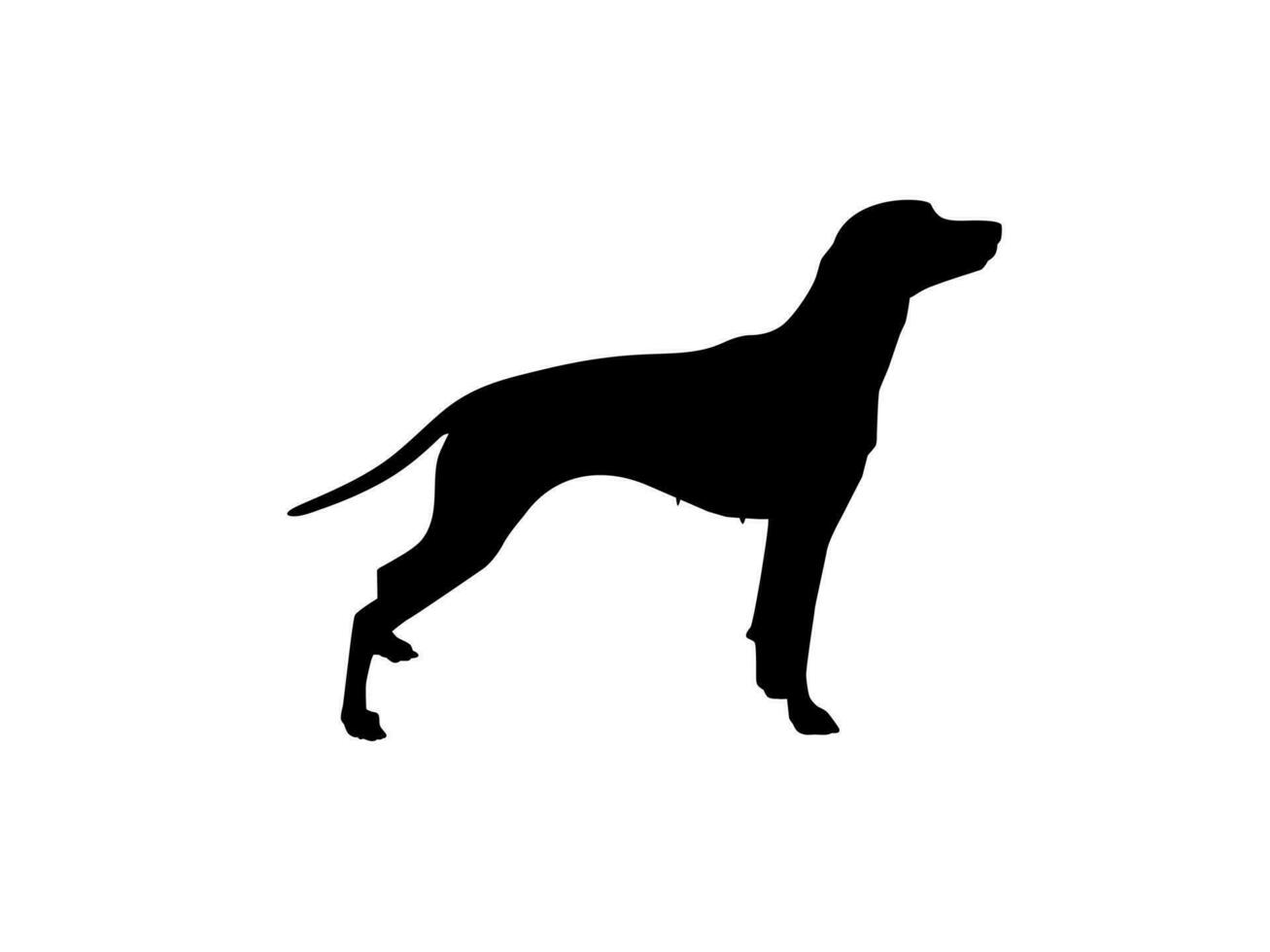 Hund Silhouette zum Logo, Kunst Illustration, Apps, Piktogramm, Webseite, oder Grafik Design Element. Vektor Illustration