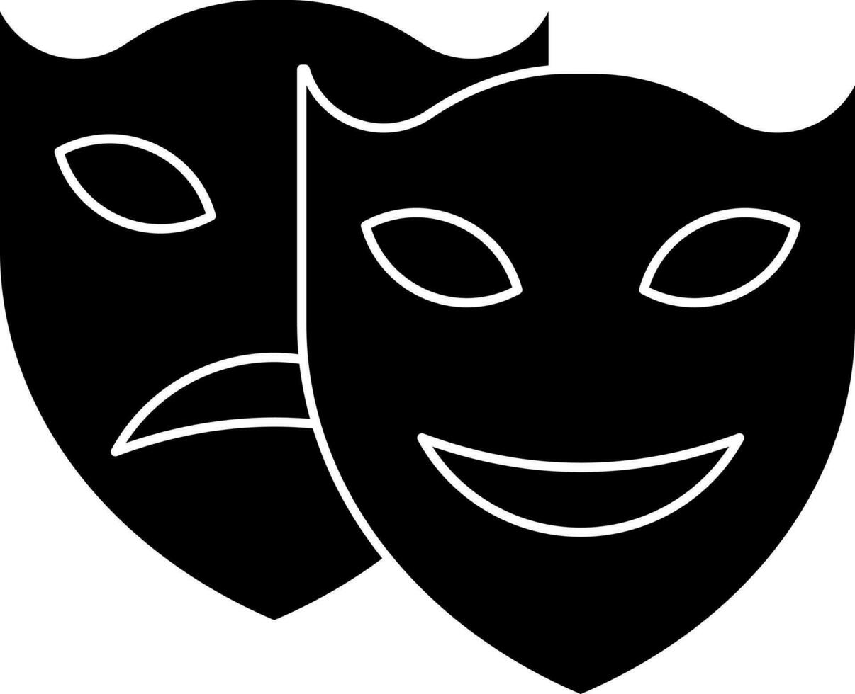 Illustration von Party Maske Glyphe Symbol. vektor