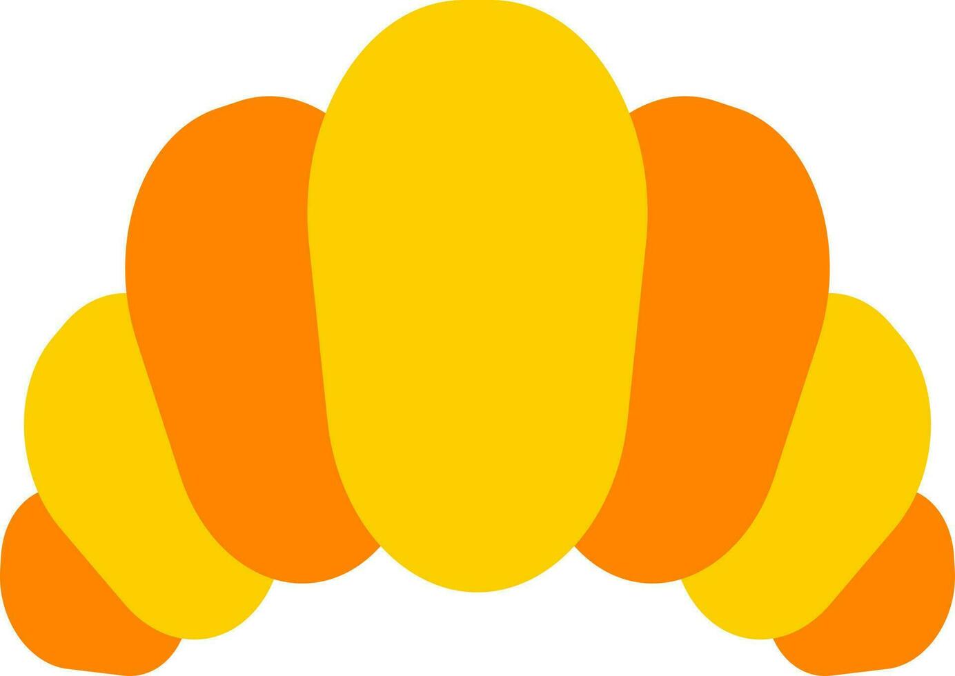 Croissant Symbol im Gelb und Orange Farbe. vektor