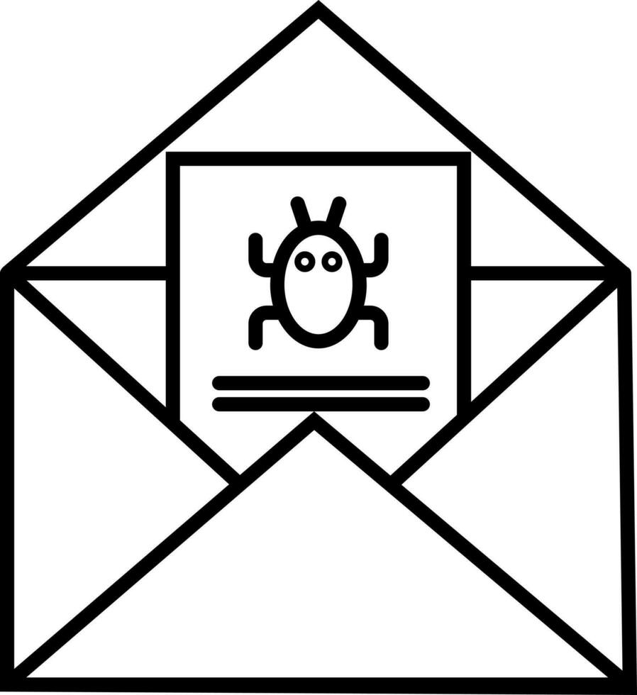 Spam Mail Symbol gemacht mit Linie Kunst. vektor