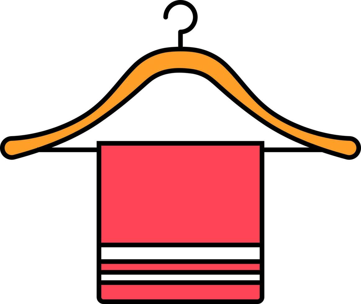 Handtuch Aufhänger Symbol im Orange und rot Farbe. vektor