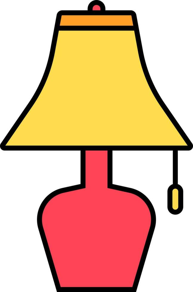 Tabelle Lampe Symbol im rot und Gelb Farbe. vektor