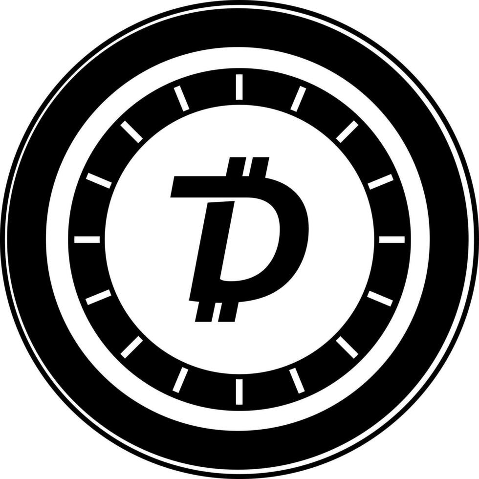 illustration av digibyte mynt glyf ikon. vektor