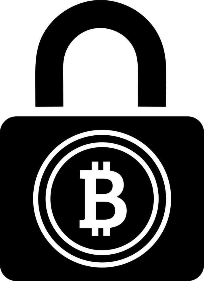 Bitcoin sperren Symbol. vektor