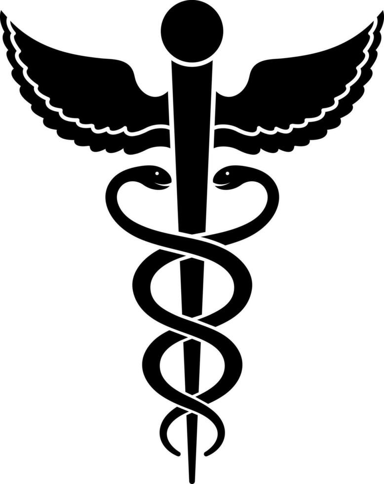 medizinisch Gesundheitswesen Caduceus Zeichen oder Symbol. vektor