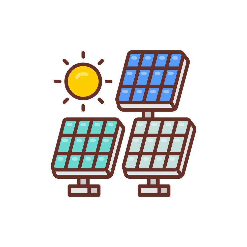 sol- energi ikon i vektor. illustration vektor