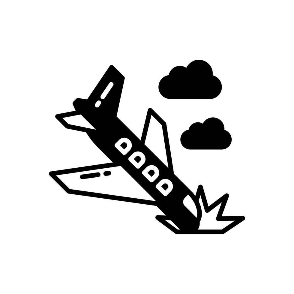 flygplan olyckor ikon i vektor. illustration vektor
