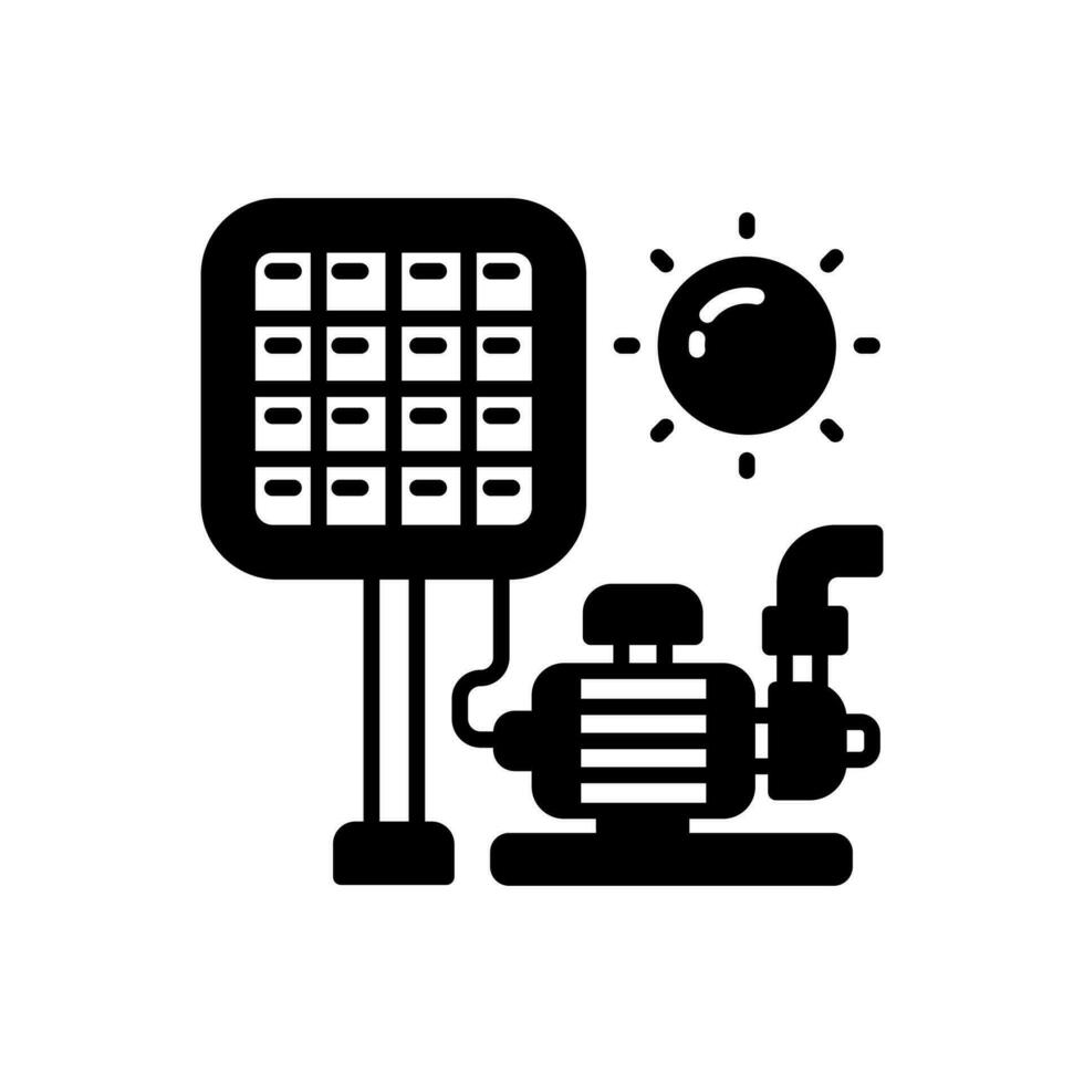 sol- vatten pump ikon i vektor. illustration vektor