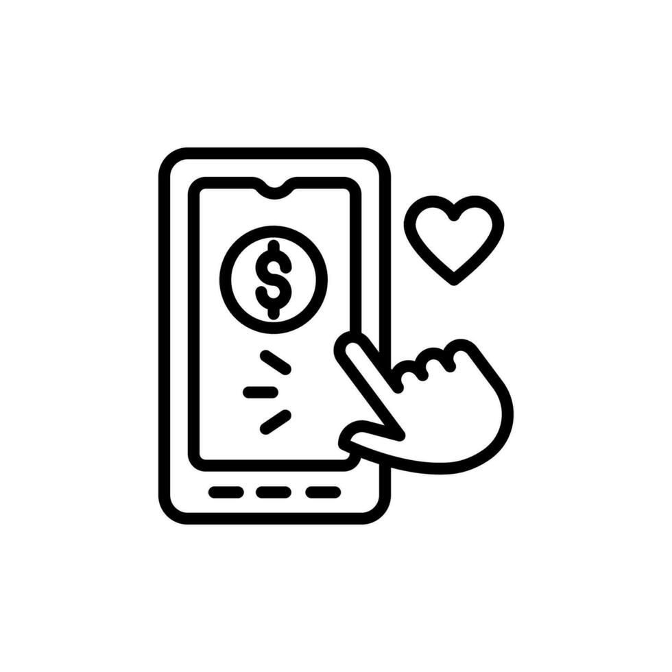 online Spende Symbol im Vektor. Illustration vektor