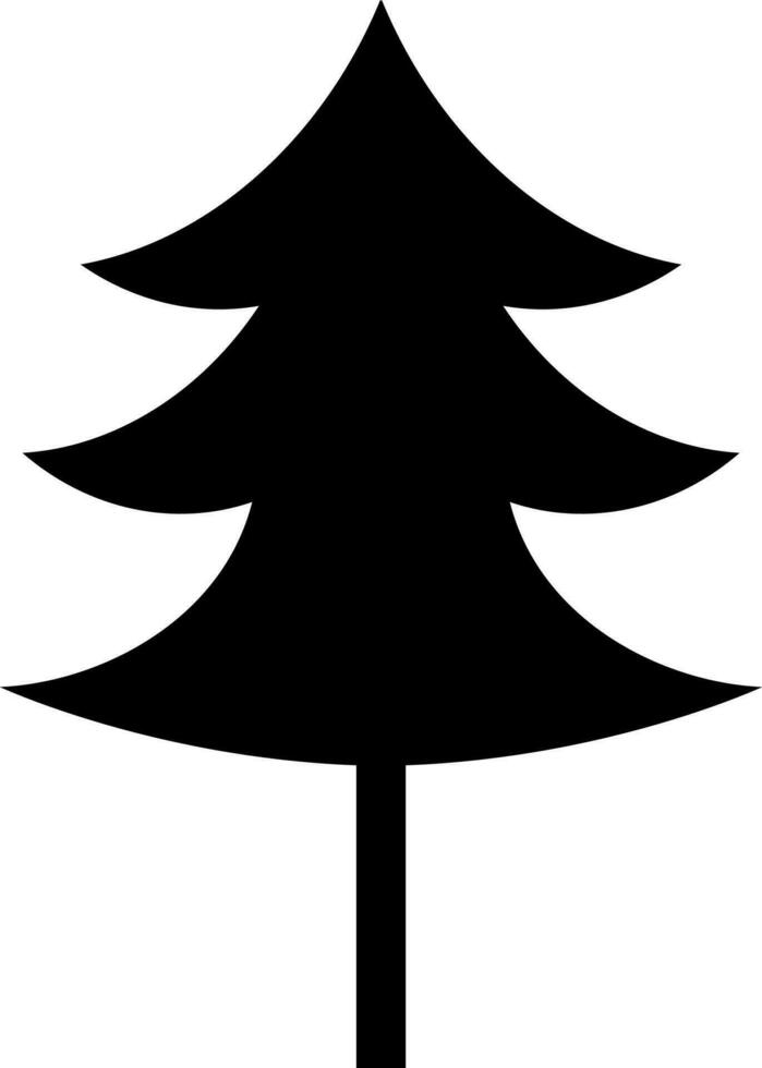 svart jul träd på vit bakgrund. vektor