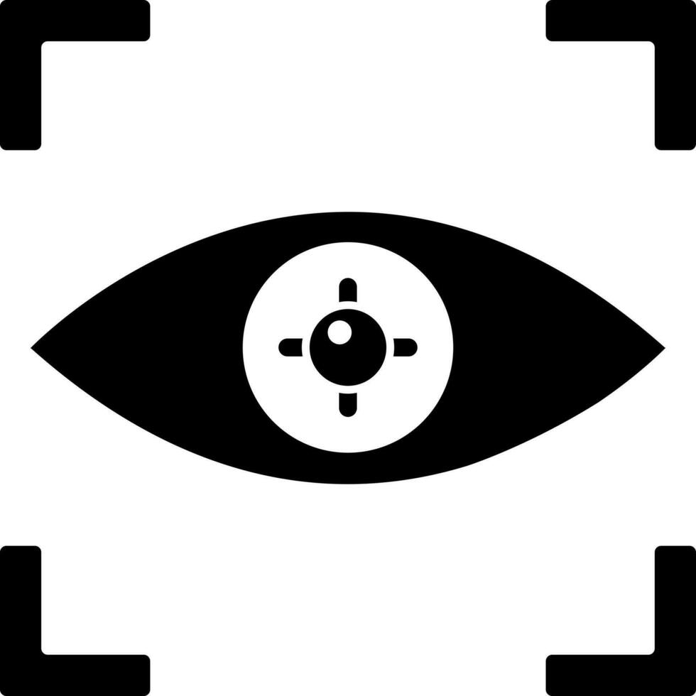 Auge Erfassung Aussicht Glyphe Symbol oder Symbol. vektor