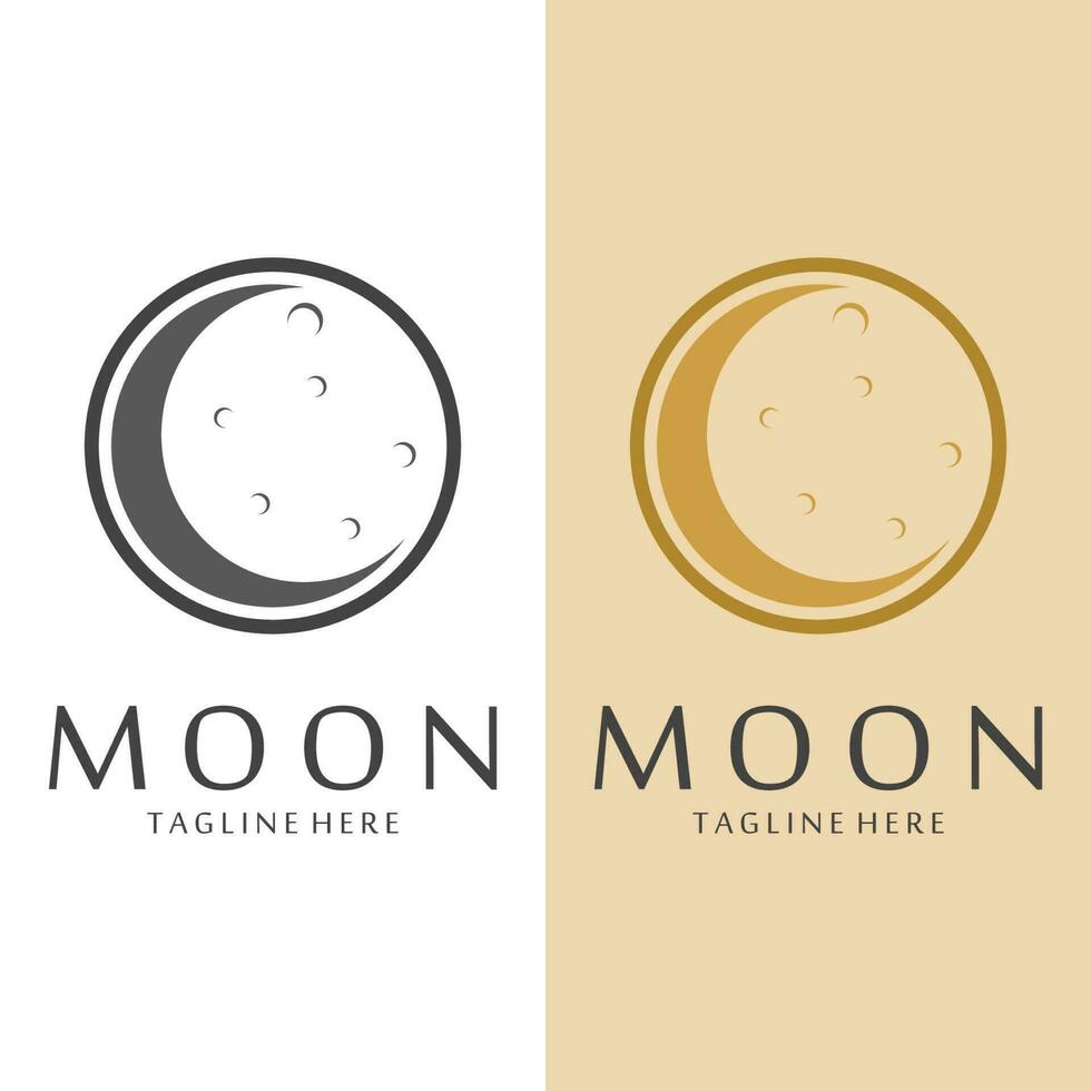 Halbmond Mond Logo Vorlage im eben Stil vektor
